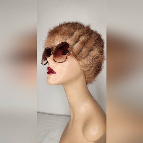 Vintage Mink Fur Hat 30s 40s 50s Mid Century Mink Fur Hat Pixie Fur Hat - Picture 10 of 11